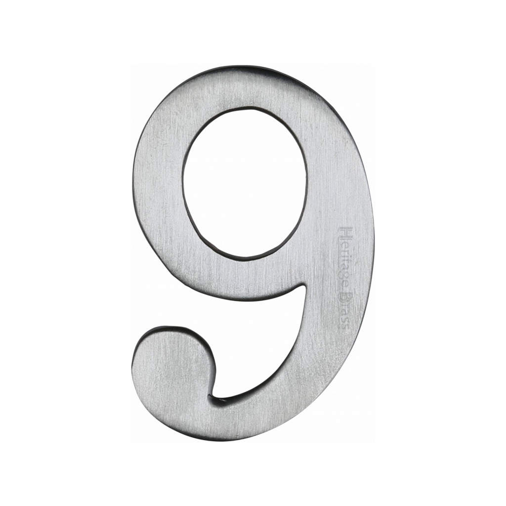 Heritage Brass Numeral 9 - 51mm  – Self Adhesive